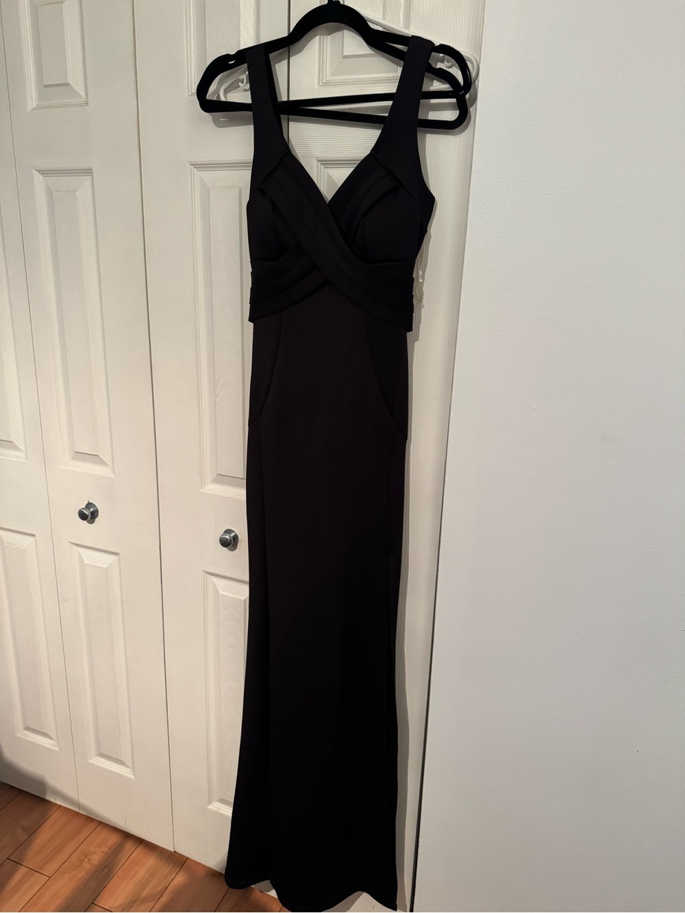 Windsor Black Sleeveless Maxi Dress with Crossover Bodice